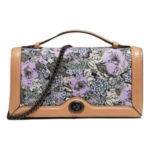 NWOT Coach Riley Chain clutch with Heritage floral print